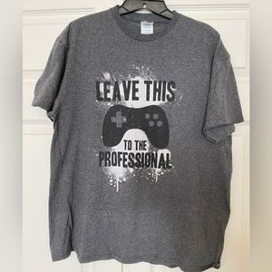 Grey gaming tee “Leave this to the Professional”, sz Adult Large